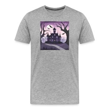 Manoir gothique. - T-shirt bio Premium Homme - gris chiné - Devant - Damien (186cm)