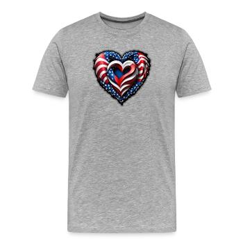 Das Herz - Männer Premium Bio T-Shirt - Grau meliert - Vorne - Damien (186cm)