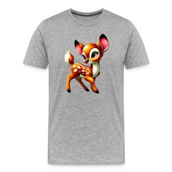 Fawn - Men's Premium Organic T-Shirt - heather grey - Front - Damien (186cm)