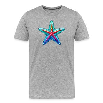 Étoile de mer - T-shirt bio Premium Homme - gris chiné - Devant - Damien (186cm)