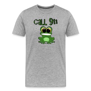 Frosch Grenouille - Männer Premium Bio T-Shirt - Grau meliert - Vorne - Damien (186cm)