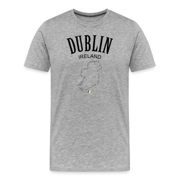 Monochrome Flag Accent: Italian Tricolour - Men's Premium Organic T-Shirt - heather grey - Front - Damien (186cm)