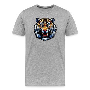 Tigre - T-shirt bio Premium Homme - gris chiné - Devant - Damien (186cm)