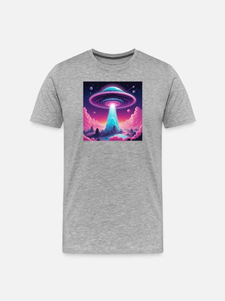 UFO in the mountains - Men's Premium Organic T-Shirt - heather grey