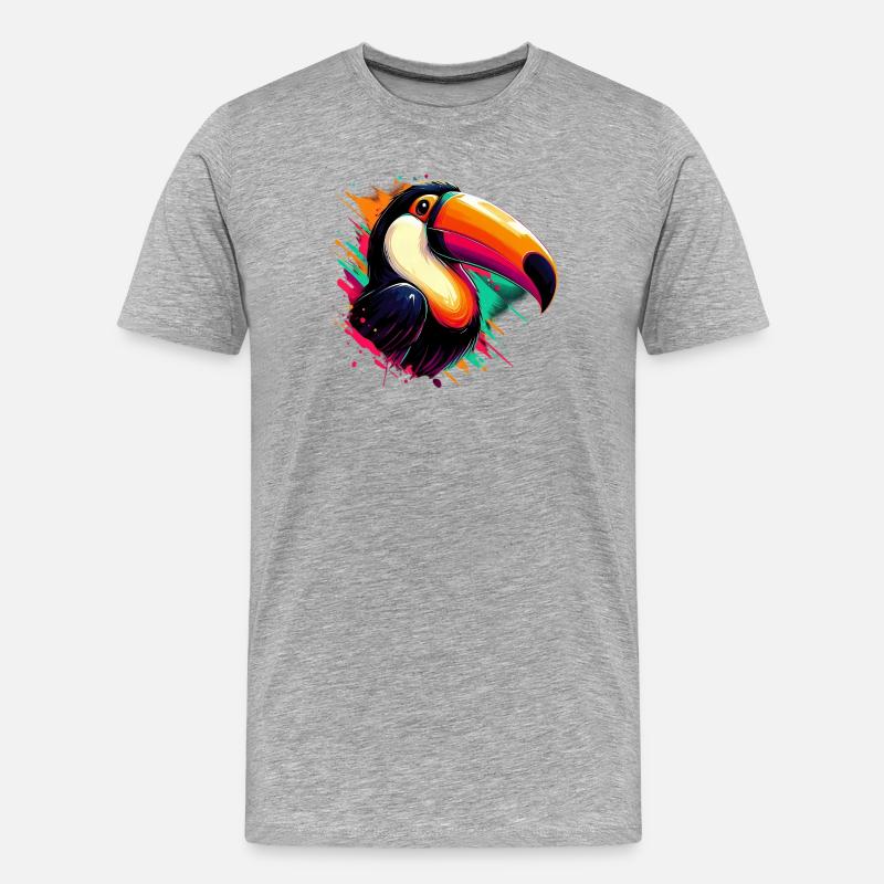 Tukan - Männer Premium Bio T-Shirt - Grau meliert