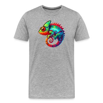 Caméléon - T-shirt bio Premium Homme - gris chiné - Devant - Damien (186cm)