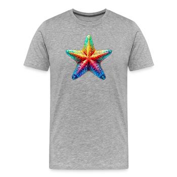 Étoile de mer - T-shirt bio Premium Homme - gris chiné - Devant - Damien (186cm)