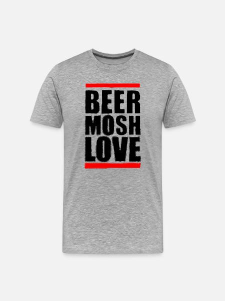 Beer Mosh Love Black Letter - Men's Premium Organic T-Shirt - heather grey
