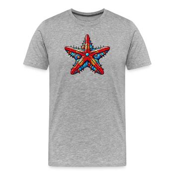 Seestern - Männer Premium Bio T-Shirt - Grau meliert - Vorne - Damien (186cm)