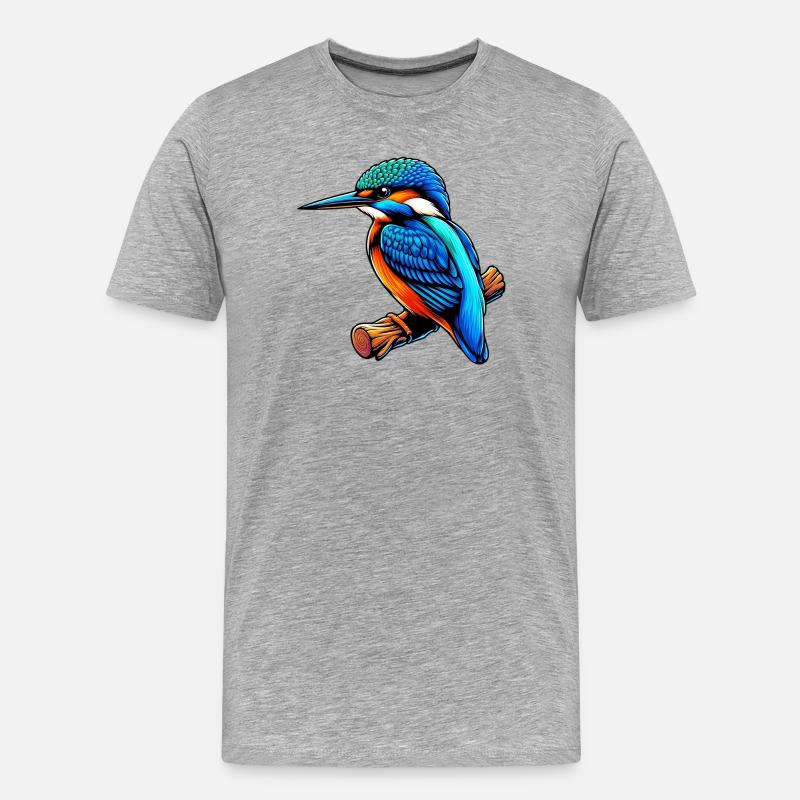 Eisvogel - Männer Premium Bio T-Shirt - Grau meliert