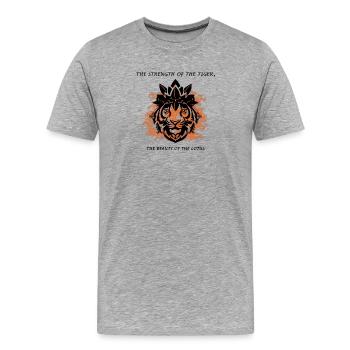 Tiger Lotus India - Men's Premium Organic T-Shirt - heather grey - Front - Damien (186cm)