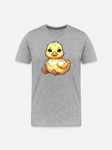 enchanting yellow chick motif - Men's Premium Organic T-Shirt - heather grey