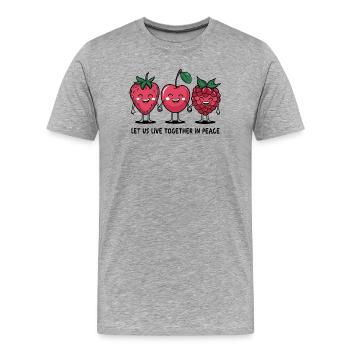 Baies de la paix - T-shirt bio Premium Homme - gris chiné - Devant - Damien (186cm)