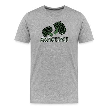 Mangez vos légumes verts ! - T-shirt bio Premium Homme - gris chiné - Devant - Damien (186cm)