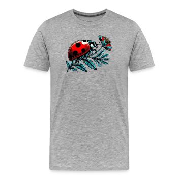 Marienkäfer - Männer Premium Bio T-Shirt - Grau meliert - Vorne - Damien (186cm)