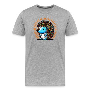 Hedgehog - Men's Premium Organic T-Shirt - heather grey - Front - Damien (186cm)