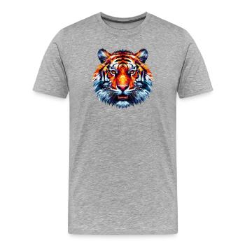 Polygonal Tiger - Men's Premium Organic T-Shirt - heather grey - Front - Damien (186cm)