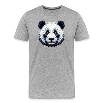 Polygonal Panda - Men's Premium Organic T-Shirt - heather grey - Front - Damien (186cm)