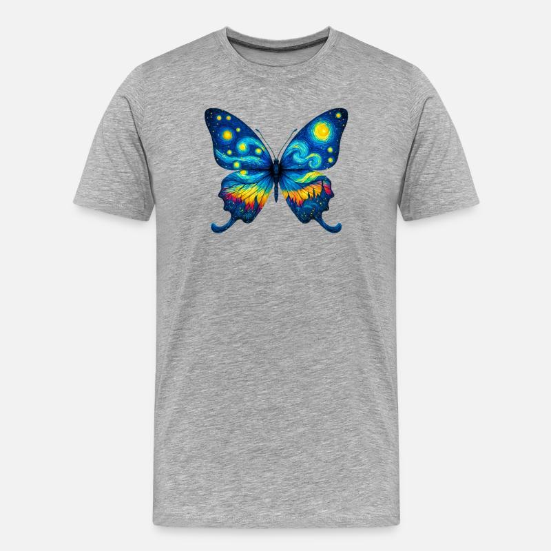 Schmetterling - Männer Premium Bio T-Shirt - Grau meliert