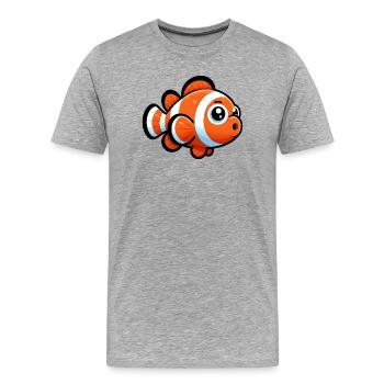 Clownfische - Männer Premium Bio T-Shirt - Grau meliert - Vorne - Damien (186cm)