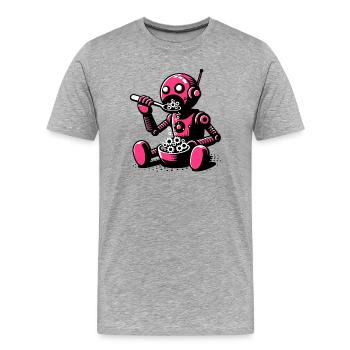 Robot extraterrestre martien extraterrestre - T-shirt bio Premium Homme - gris chiné - Devant - Damien (186cm)