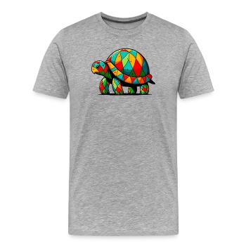 Harlequin Tortoise - Men's Premium Organic T-Shirt - heather grey - Front - Damien (186cm)