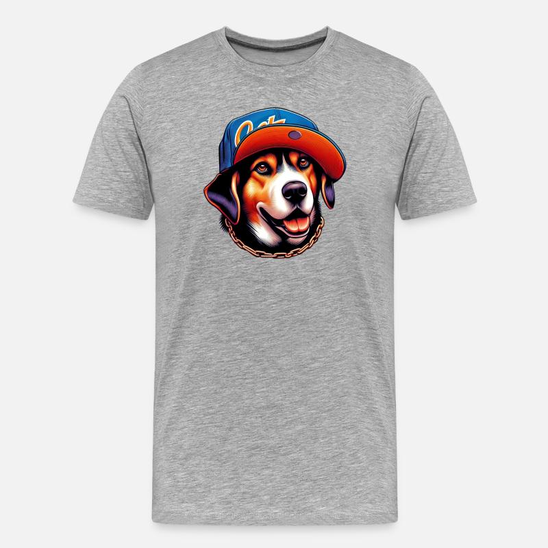 Hund - Männer Premium Bio T-Shirt - Grau meliert