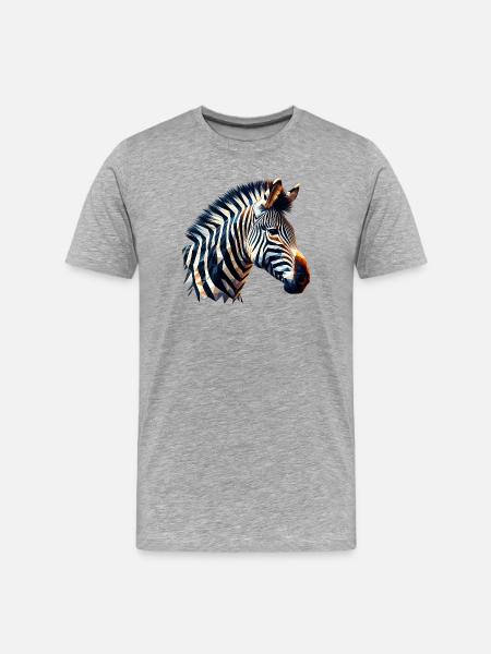 Polygonal Zebra - Men's Premium Organic T-Shirt - heather grey