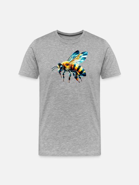 Polygonal Bee - Men's Premium Organic T-Shirt - heather grey