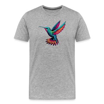 Colibri - T-shirt bio Premium Homme - gris chiné - Devant - Damien (186cm)