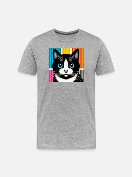 Chat - T-shirt bio Premium Homme - gris chiné