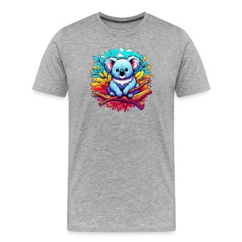 Koala - Männer Premium Bio T-Shirt - Grau meliert - Vorne - Damien (186cm)