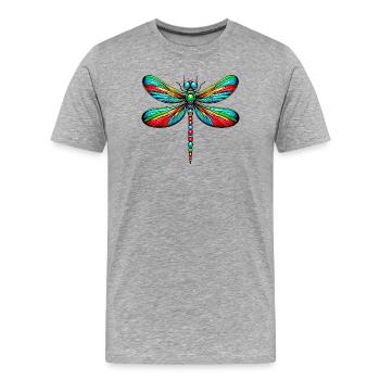 Libelle - Männer Premium Bio T-Shirt - Grau meliert - Vorne - Damien (186cm)