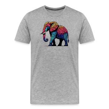 Éléphant - T-shirt bio Premium Homme - gris chiné - Devant - Damien (186cm)