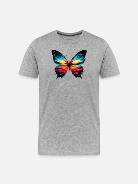 Butterfly - Men's Premium Organic T-Shirt - heather grey