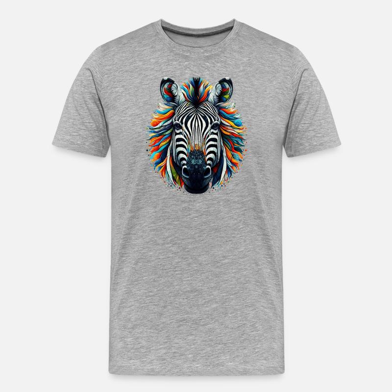 Zebra - Männer Premium Bio T-Shirt - Grau meliert