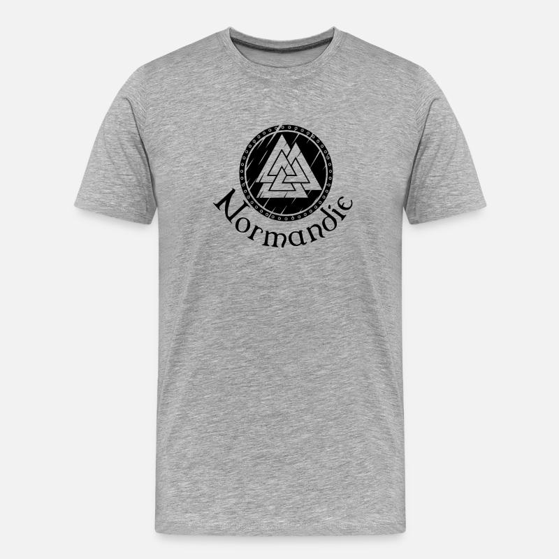 Normandie - Männer Premium Bio T-Shirt - Grau meliert
