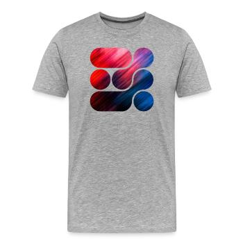 OCHOOO - Rouge et bleu - T-shirt bio Premium Homme - gris chiné - Devant - Damien (186cm)