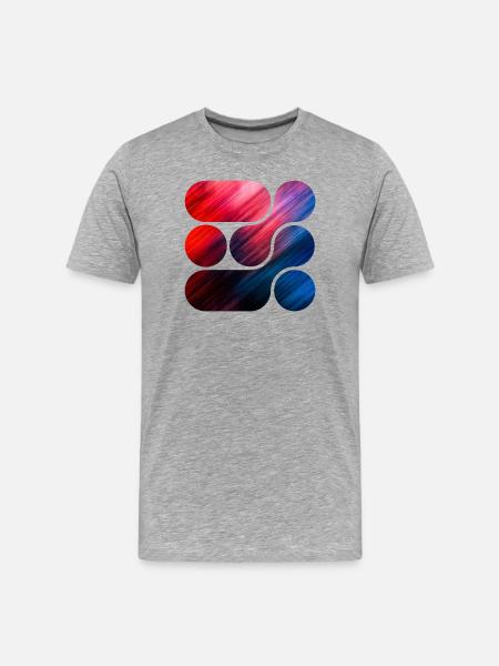OCHOOO - Red and Blue - Men's Premium Organic T-Shirt - heather grey
