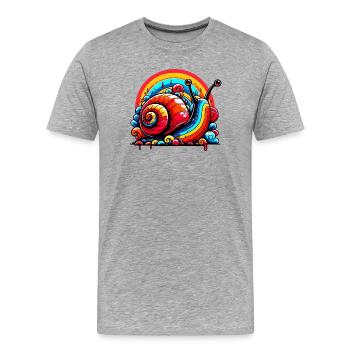 Schnecke - Männer Premium Bio T-Shirt - Grau meliert - Vorne - Damien (186cm)