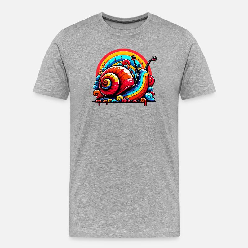 Schnecke - Männer Premium Bio T-Shirt - Grau meliert