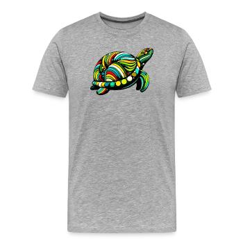 Tortue - T-shirt bio Premium Homme - gris chiné - Devant - Damien (186cm)