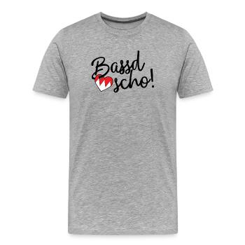 Bassd scho! - Männer Premium Bio T-Shirt - Grau meliert - Vorne - Damien (186cm)
