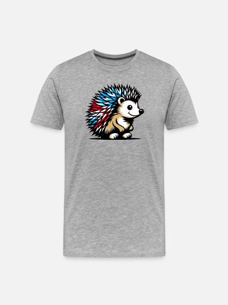 Hedgehog - Men's Premium Organic T-Shirt - heather grey