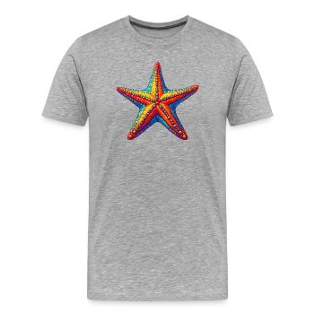 Seestern - Männer Premium Bio T-Shirt - Grau meliert - Vorne - Damien (186cm)