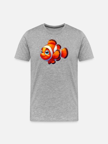 Poisson-clown - T-shirt bio Premium Homme - gris chiné
