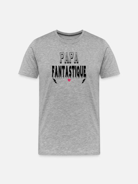 Papa Fantastique - T-shirt bio Premium Homme - gris chiné