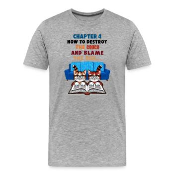 Clever cats - Men's Premium Organic T-Shirt - heather grey - Front - Damien (186cm)