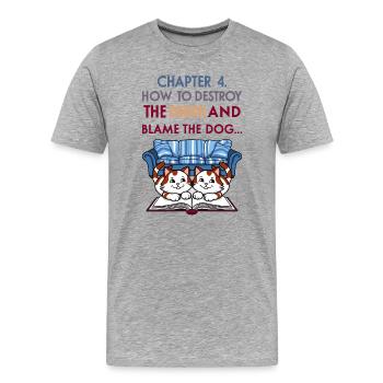 Clever cats - Men's Premium Organic T-Shirt - heather grey - Front - Damien (186cm)