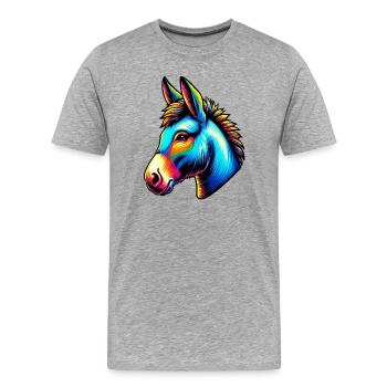 Esel Esel Schnuller Maultier - Männer Premium Bio T-Shirt - Grau meliert - Vorne - Damien (186cm)